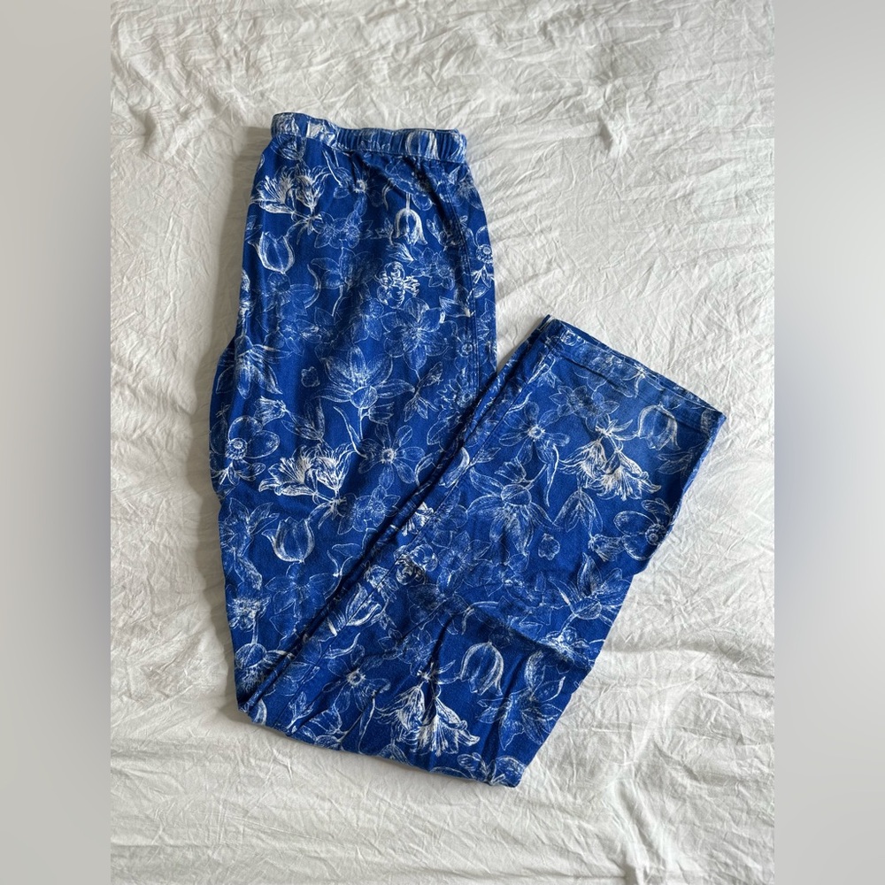 Y2K Juicy Couture floral Blue white PJ Pants size XS